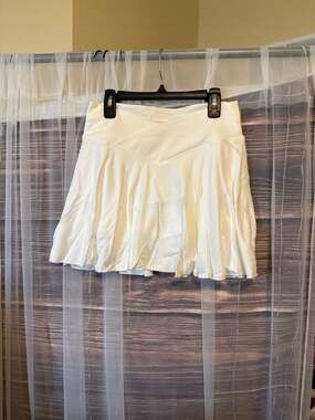 OQQ Women's Crossover High Waisted Tennis Skort with Built-in Shorts